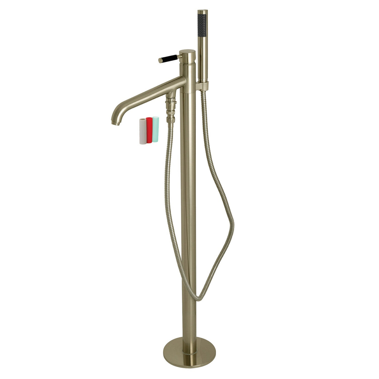 Kaiser KS8138DKL Single-Handle 1-Hole Freestanding Tub Faucet with Hand Shower, Brushed Nickel