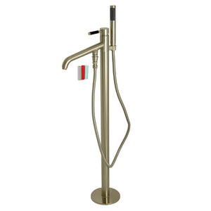 Kaiser KS8138DKL Single-Handle 1-Hole Freestanding Tub Faucet with Hand Shower, Brushed Nickel