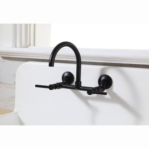 Concord KS814MB Two-Handle 2-Hole Wall Mount Kitchen Faucet, Matte Black