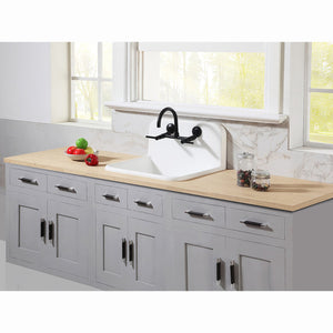 Concord KS814MB Two-Handle 2-Hole Wall Mount Kitchen Faucet, Matte Black