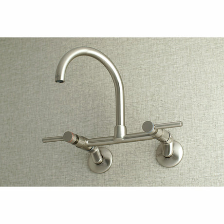 Concord KS814SN Two-Handle 2-Hole Wall Mount Kitchen Faucet, Brushed Nickel