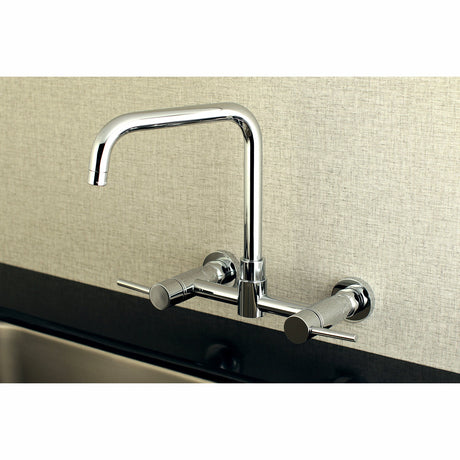 Concord KS8161DL Two-Handle 2-Hole Wall Mount Kitchen Faucet, Polished Chrome