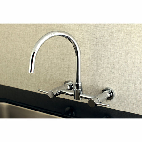 Concord KS8171DL Two-Handle 2-Hole Wall Mount Kitchen Faucet, Polished Chrome