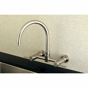 Concord KS8178DL Two-Handle 2-Hole Wall Mount Kitchen Faucet, Brushed Nickel