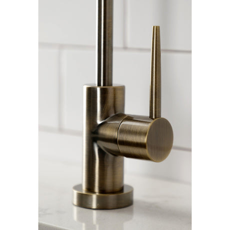 New York KS8193NYL Single-Handle 1-Hole Deck Mount Water Filtration Faucet, Antique Brass
