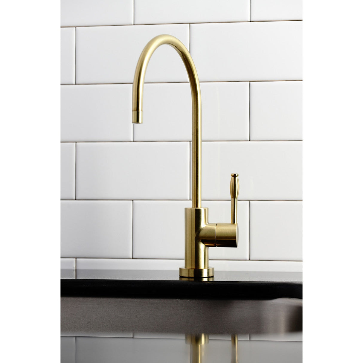Nustudio KS8197NKL Single-Handle 1-Hole Deck Mount Water Filtration Faucet, Brushed Brass