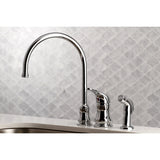 KS821CSP Single-Handle 3-Hole Deck Mount Widespread Kitchen Faucet, Polished Chrome