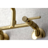 Concord KS823SB Two-Handle 2-Hole Wall Mount Kitchen Faucet, Brushed Brass