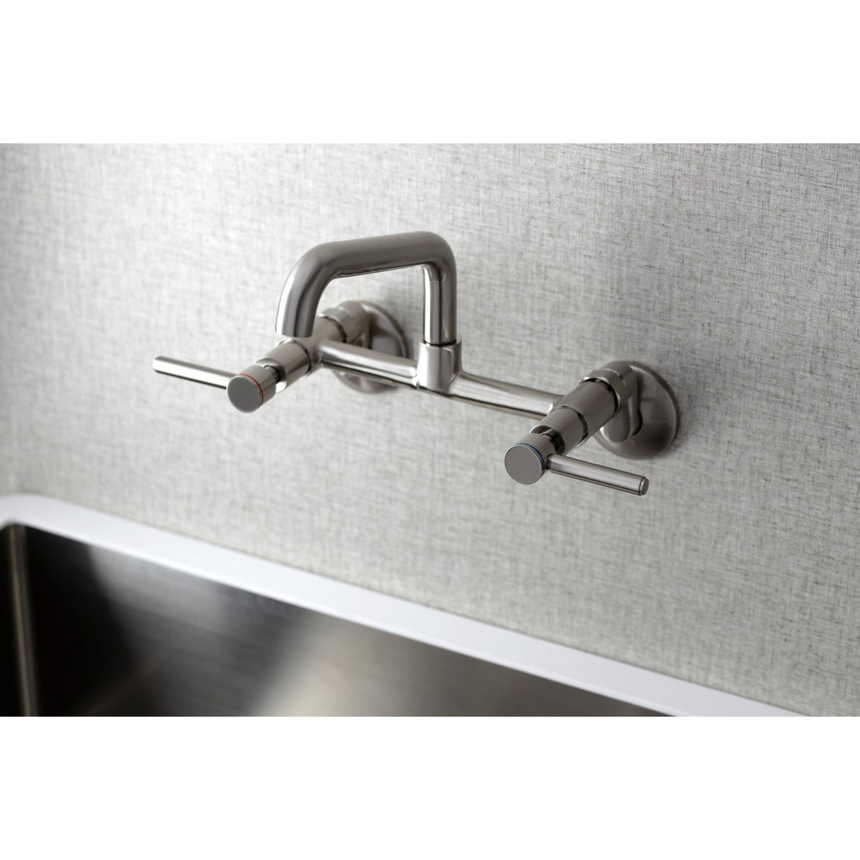 Concord KS823SN Two-Handle 2-Hole Wall Mount Kitchen Faucet, Brushed Nickel