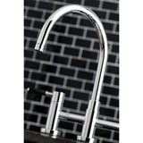 Kaiser KS8271DKLBS Two-Handle 4-Hole Deck Mount Bridge Kitchen Faucet with Brass Sprayer, Polished Chrome