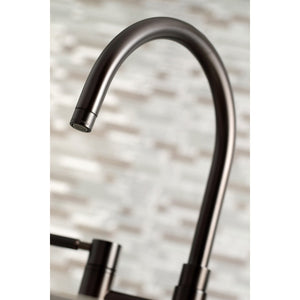 Kaiser KS8275DKLBS Two-Handle 4-Hole Deck Mount Bridge Kitchen Faucet with Brass Sprayer, Oil Rubbed Bronze