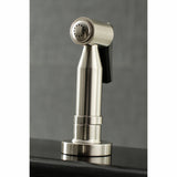 Concord KS8278DLBS Two-Handle 4-Hole Deck Mount Bridge Kitchen Faucet with Brass Sprayer, Brushed Nickel