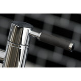 Kaiser KS8281DKLBS Two-Handle 4-Hole Deck Mount Bridge Kitchen Faucet with Brass Sprayer, Polished Chrome