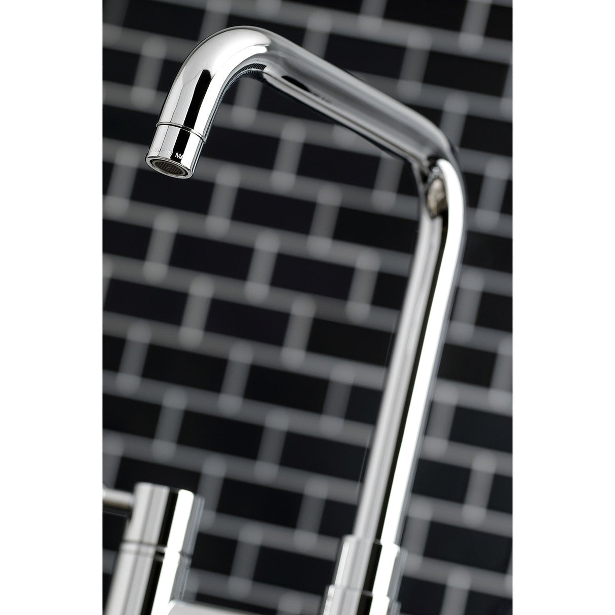 Kaiser KS8281DKLBS Two-Handle 4-Hole Deck Mount Bridge Kitchen Faucet with Brass Sprayer, Polished Chrome