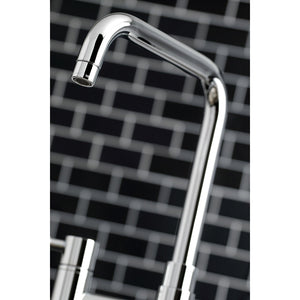Kaiser KS8281DKLBS Two-Handle 4-Hole Deck Mount Bridge Kitchen Faucet with Brass Sprayer, Polished Chrome