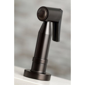 Kaiser KS8285DKLBS Two-Handle 4-Hole Deck Mount Bridge Kitchen Faucet with Brass Sprayer, Oil Rubbed Bronze