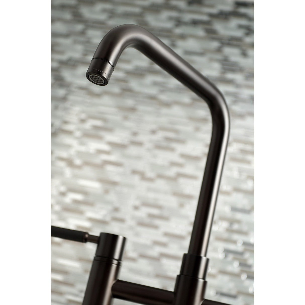 Kaiser KS8285DKLBS Two-Handle 4-Hole Deck Mount Bridge Kitchen Faucet with Brass Sprayer, Oil Rubbed Bronze