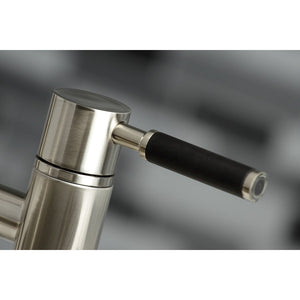 Kaiser KS8288DKLBS Two-Handle 4-Hole Deck Mount Bridge Kitchen Faucet with Brass Sprayer, Brushed Nickel