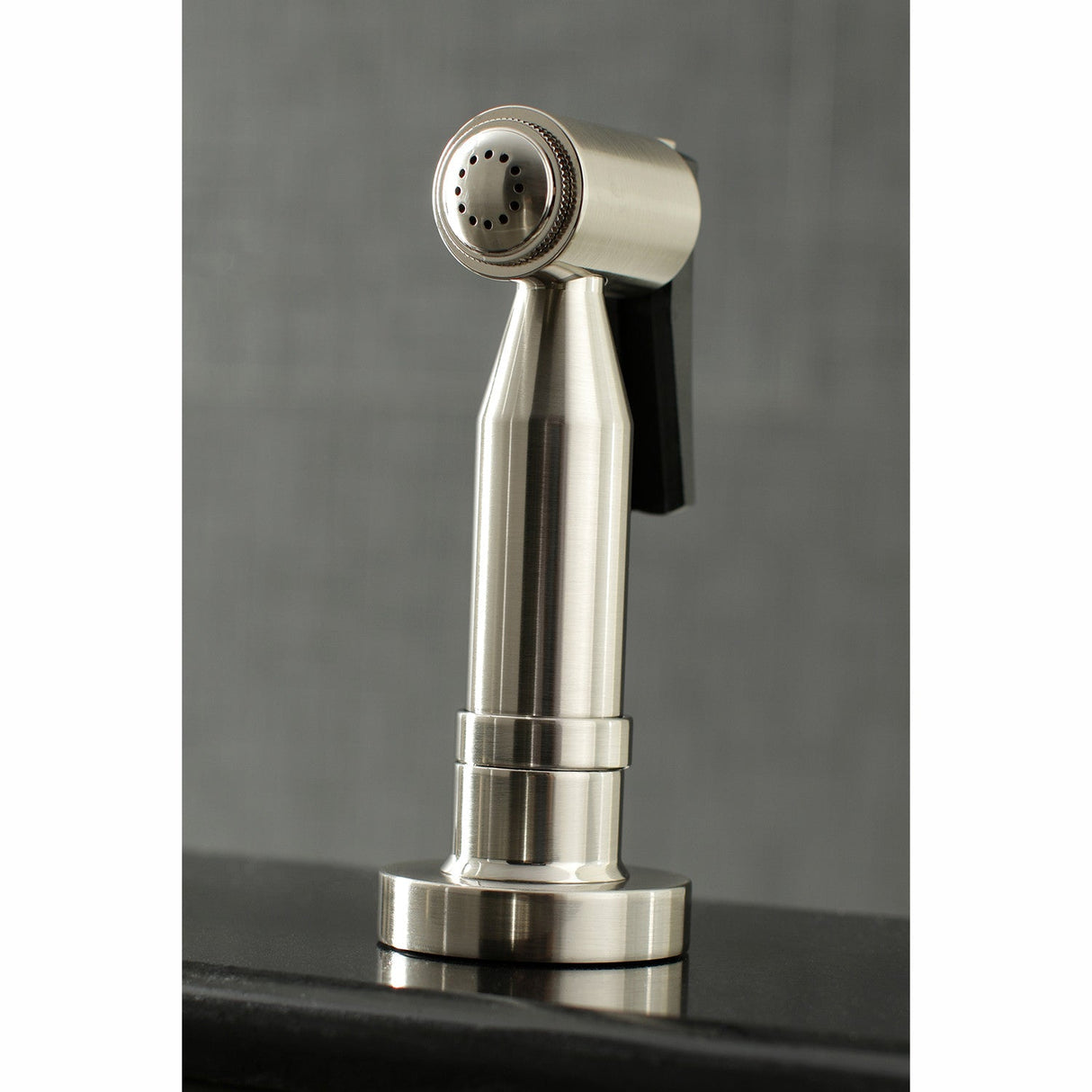 Concord KS8288DLBS Two-Handle 4-Hole Deck Mount Bridge Kitchen Faucet with Brass Sprayer, Brushed Nickel