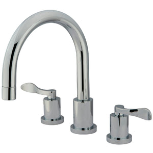 NuWave French KS8321DFL Two-Handle 3-Hole Deck Mount Roman Tub Faucet, Polished Chrome