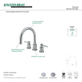 Concord KS8328DL Two-Handle 3-Hole Deck Mount Roman Tub Faucet, Brushed Nickel