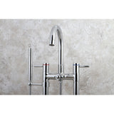 Concord KS8351DL Three-Handle 2-Hole Freestanding Tub Faucet with Hand Shower, Polished Chrome