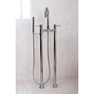 Concord KS8351DL Three-Handle 2-Hole Freestanding Tub Faucet with Hand Shower, Polished Chrome