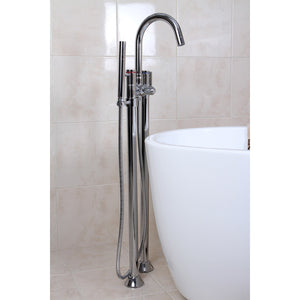 Concord KS8351DL Three-Handle 2-Hole Freestanding Tub Faucet with Hand Shower, Polished Chrome