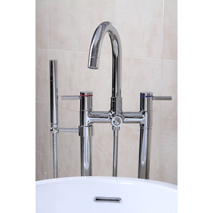 Concord KS8351DL Three-Handle 2-Hole Freestanding Tub Faucet with Hand Shower, Polished Chrome