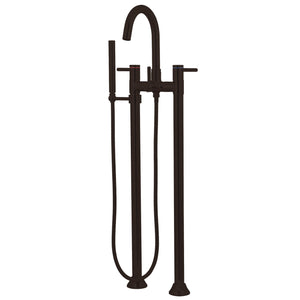 Concord KS8355DL Three-Handle 2-Hole Freestanding Tub Faucet with Hand Shower, Oil Rubbed Bronze