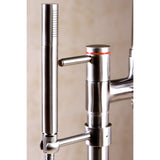 Concord KS8358DL Three-Handle 2-Hole Freestanding Tub Faucet with Hand Shower, Brushed Nickel