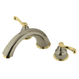 Royale KS8369FL Two-Handle 3-Hole Deck Mount Roman Tub Faucet, Brushed Nickel/Polished Brass