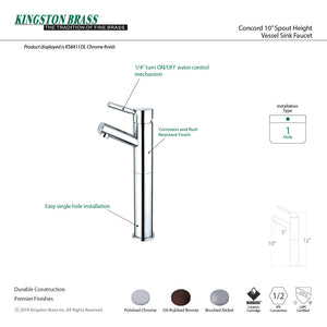 Concord KS8415DL Single-Handle 1-Hole Deck Mount Vessel Faucet, Oil Rubbed Bronze