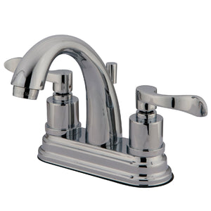 KS8611DFL Two-Handle 3-Hole Deck Mount 4" Centerset Bathroom Faucet with Brass Pop-Up, Polished Chrome