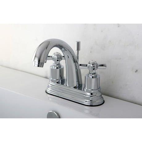 Millennium KS8611ZX Two-Handle 3-Hole Deck Mount 4" Centerset Bathroom Faucet with Brass Pop-Up, Polished Chrome