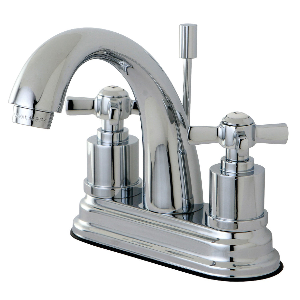 Millennium KS8611ZX Two-Handle 3-Hole Deck Mount 4" Centerset Bathroom Faucet with Brass Pop-Up, Polished Chrome