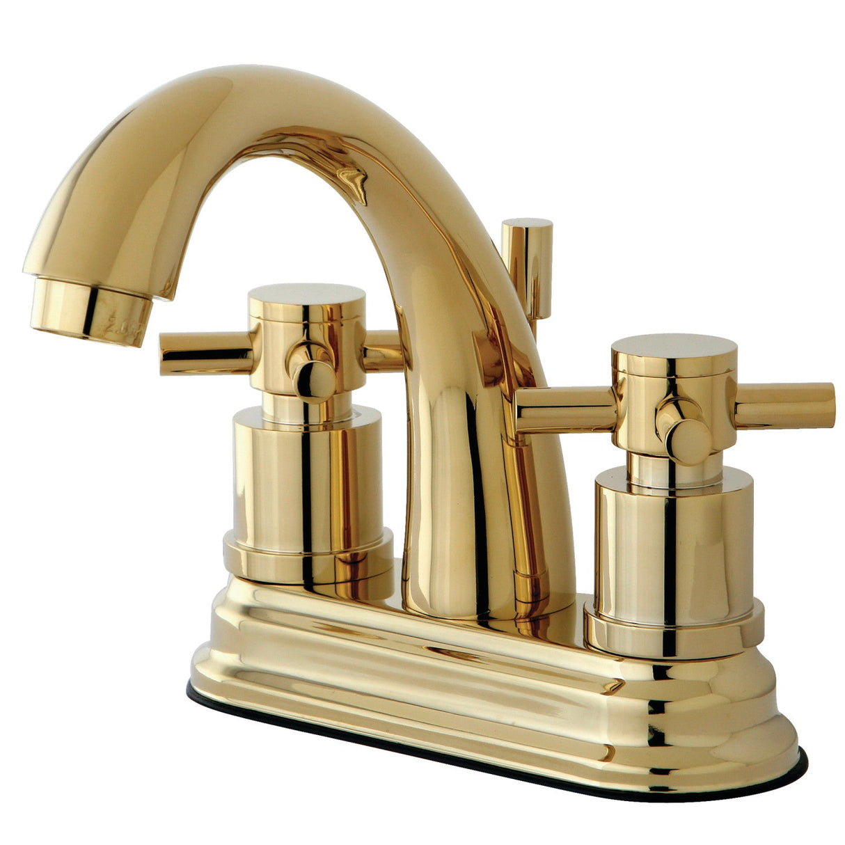 Concord KS8612DX Two-Handle 3-Hole Deck Mount 4" Centerset Bathroom Faucet with Brass Pop-Up, Polished Brass