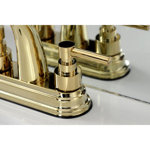Elinvar KS8612EL Two-Handle 3-Hole Deck Mount 4" Centerset Bathroom Faucet with Brass Pop-Up, Polished Brass
