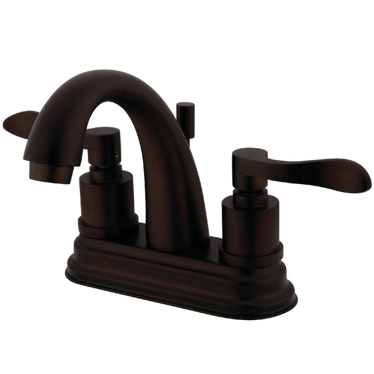 KS8615DFL Two-Handle 3-Hole Deck Mount 4" Centerset Bathroom Faucet with Brass Pop-Up, Oil Rubbed Bronze