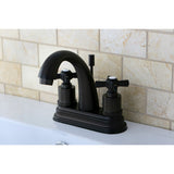 Millennium KS8615ZX Two-Handle 3-Hole Deck Mount 4" Centerset Bathroom Faucet with Brass Pop-Up, Oil Rubbed Bronze