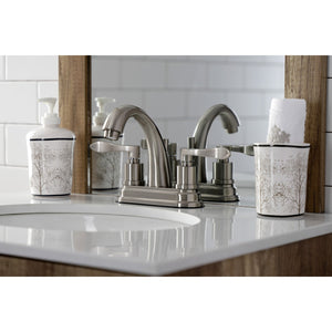 KS8618DFL Two-Handle 3-Hole Deck Mount 4" Centerset Bathroom Faucet with Brass Pop-Up, Brushed Nickel