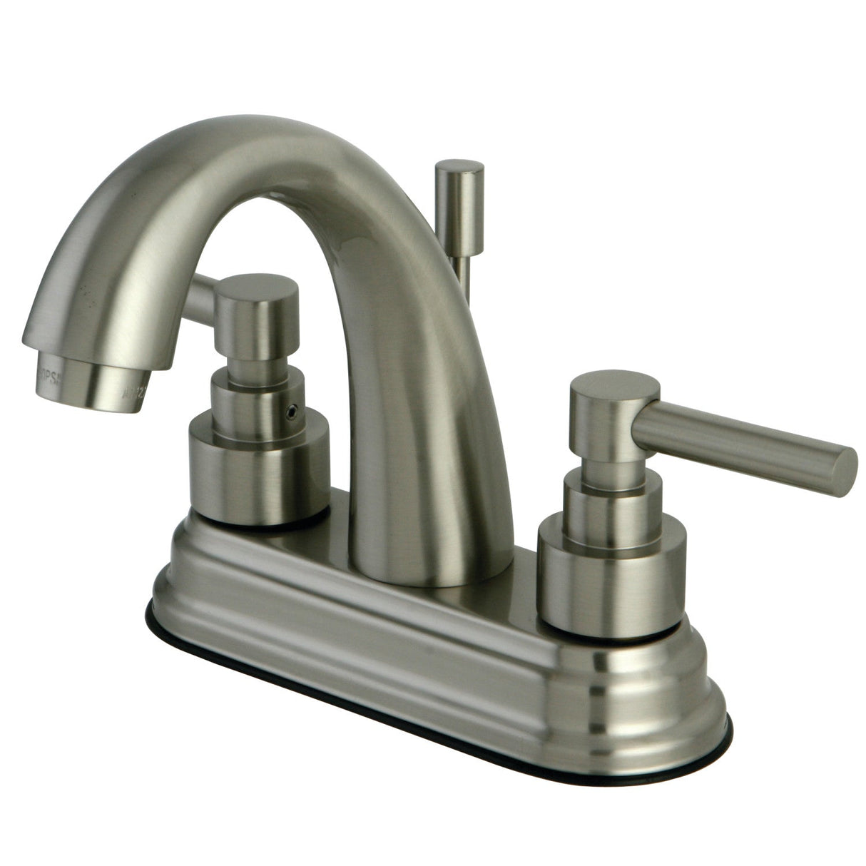 Elinvar KS8618EL Two-Handle 3-Hole Deck Mount 4" Centerset Bathroom Faucet with Brass Pop-Up, Brushed Nickel