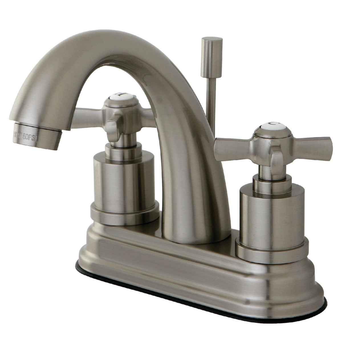 Millennium KS8618ZX Two-Handle 3-Hole Deck Mount 4" Centerset Bathroom Faucet with Brass Pop-Up, Brushed Nickel