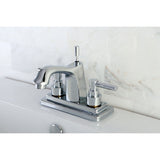 Elinvar KS8641EL Two-Handle 3-Hole Deck Mount 4" Centerset Bathroom Faucet with Brass Pop-Up, Polished Chrome