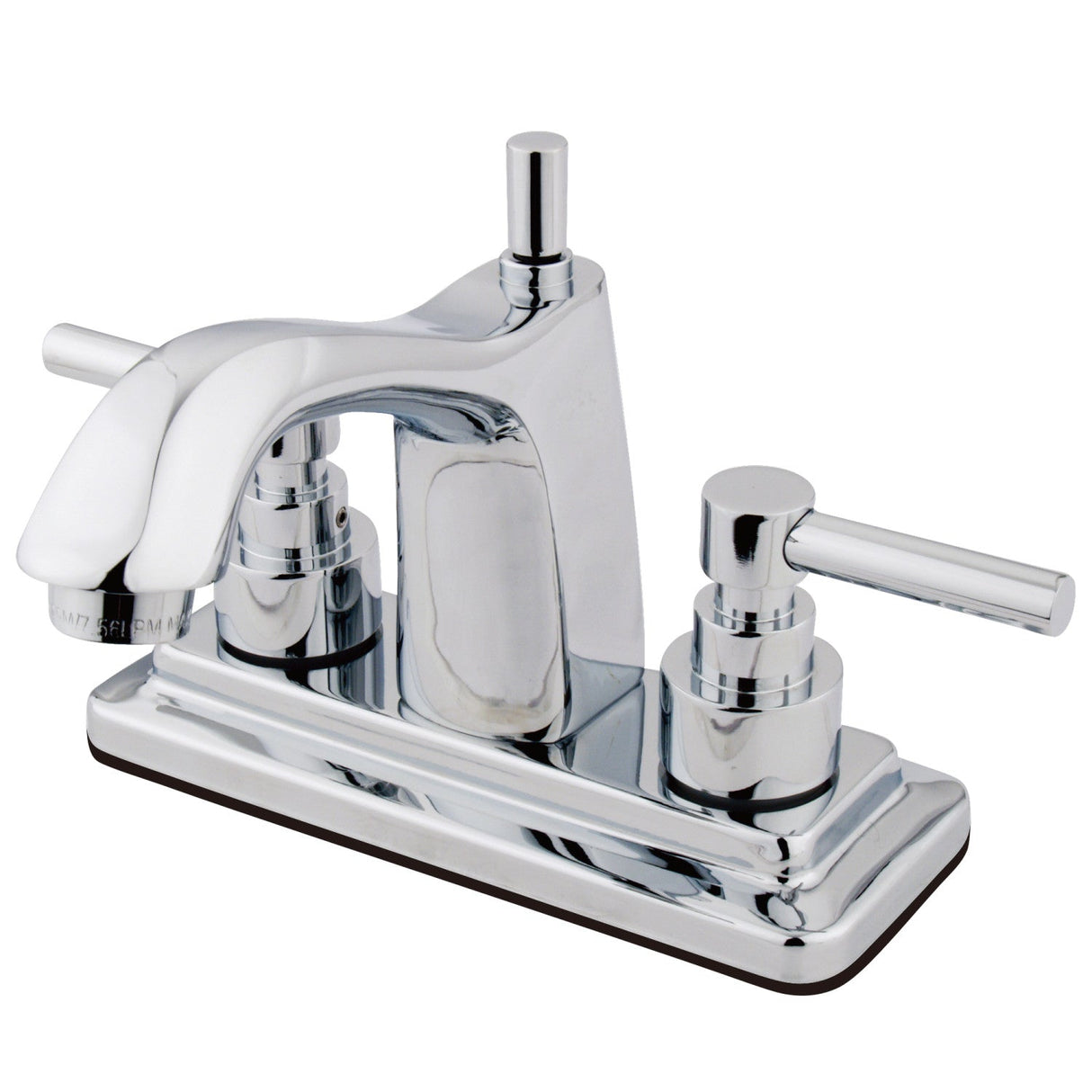 Elinvar KS8641EL Two-Handle 3-Hole Deck Mount 4" Centerset Bathroom Faucet with Brass Pop-Up, Polished Chrome