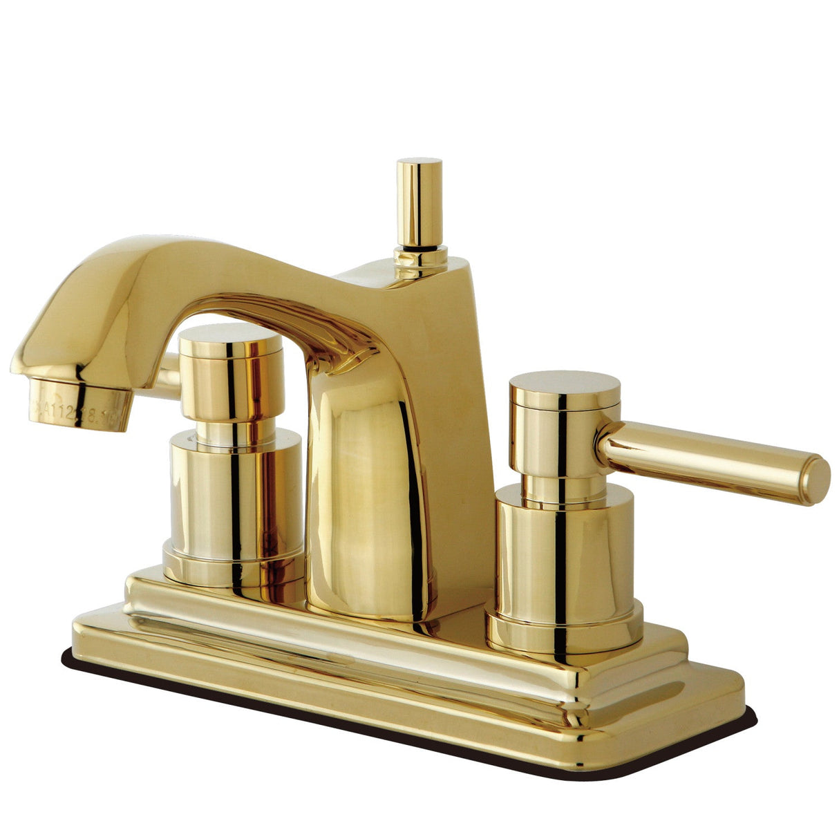 Concord KS8642DL Two-Handle 3-Hole Deck Mount 4" Centerset Bathroom Faucet with Brass Pop-Up, Polished Brass