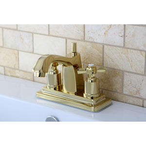 Millennium KS8642ZX Two-Handle 3-Hole Deck Mount 4" Centerset Bathroom Faucet with Brass Pop-Up, Polished Brass