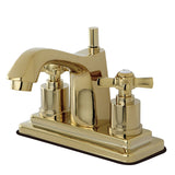 Millennium KS8642ZX Two-Handle 3-Hole Deck Mount 4" Centerset Bathroom Faucet with Brass Pop-Up, Polished Brass