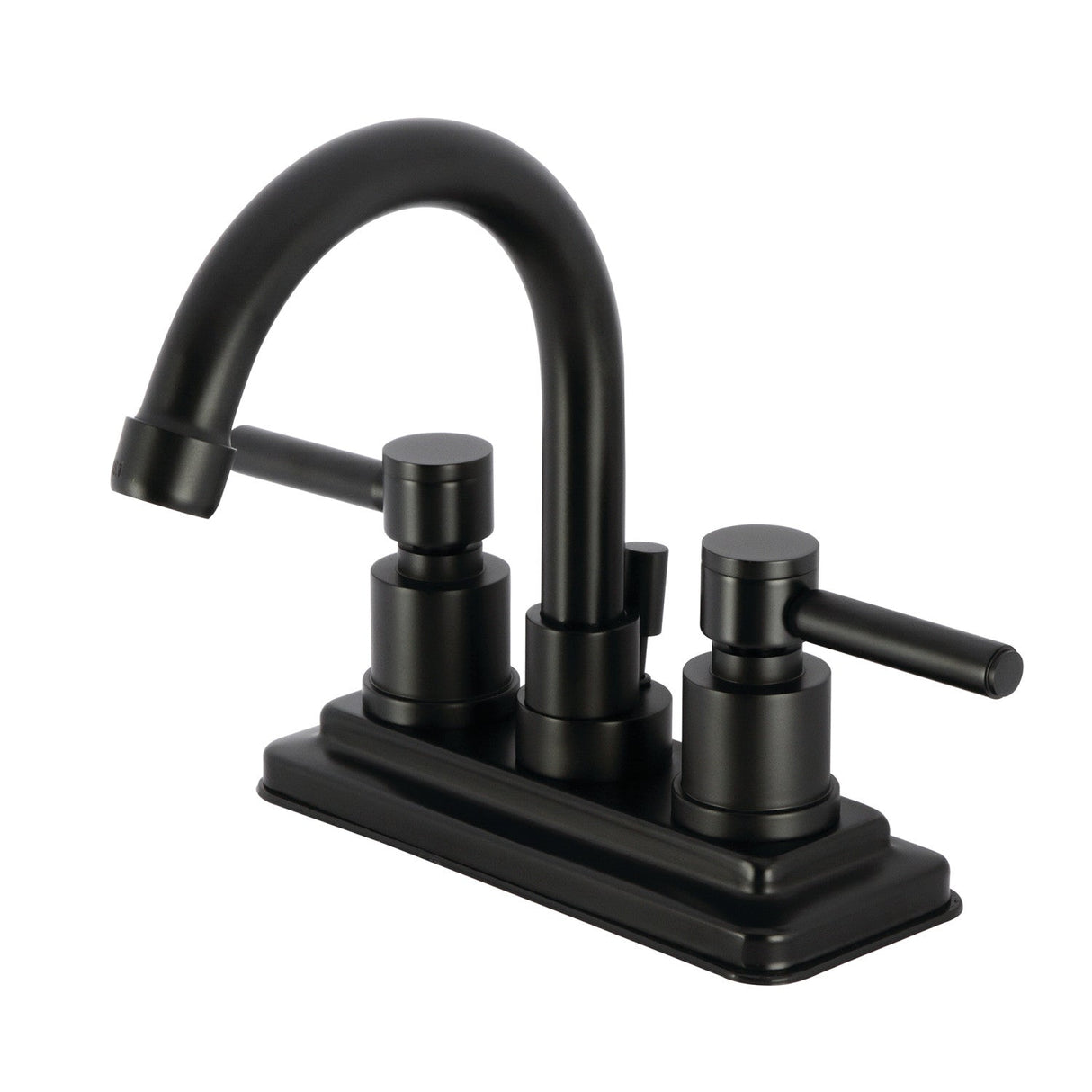 Concord KS8660DL Two-Handle 3-Hole Deck Mount 4" Centerset Bathroom Faucet with Brass Pop-Up, Matte Black