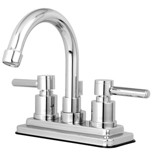 Concord KS8661DL Two-Handle 3-Hole Deck Mount 4" Centerset Bathroom Faucet with Brass Pop-Up, Polished Chrome